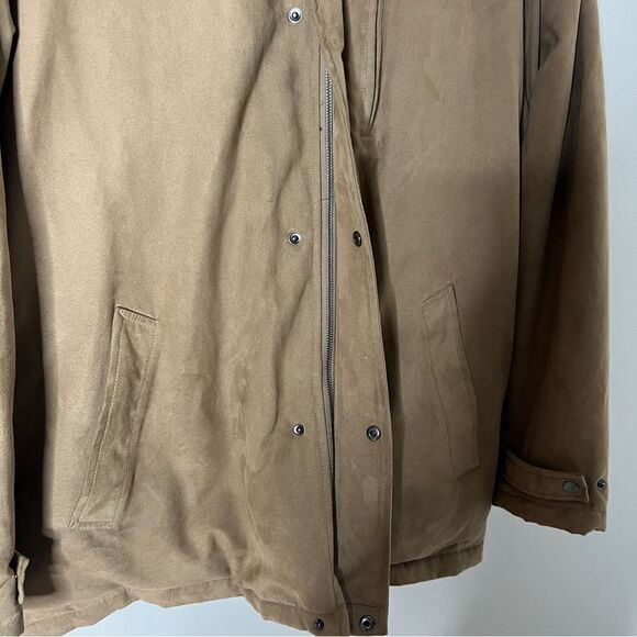 Alex Cannon Men’s Tan Wool Lined Faux Suede Zip Snap Down Jacket Size Large - Picture 4 of 9
